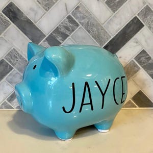 Personalized Ceramic Piggy Bank: Baby&#39;s First Bank