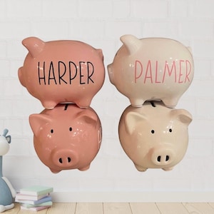 Personalized Ceramic Piggy Bank: Baby&#39;s First Bank, Custom Nursery Decor