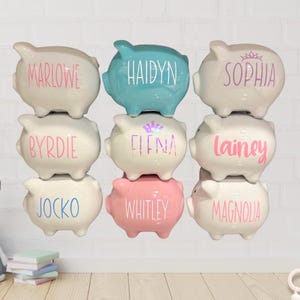 Personalized Ceramic Piggy Bank: Baby&#39;s First Bank
