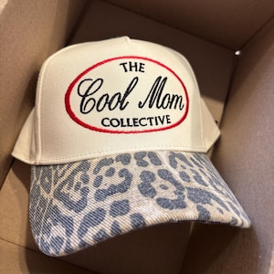 Embroidered Mom Leopard Print Trucker Hat