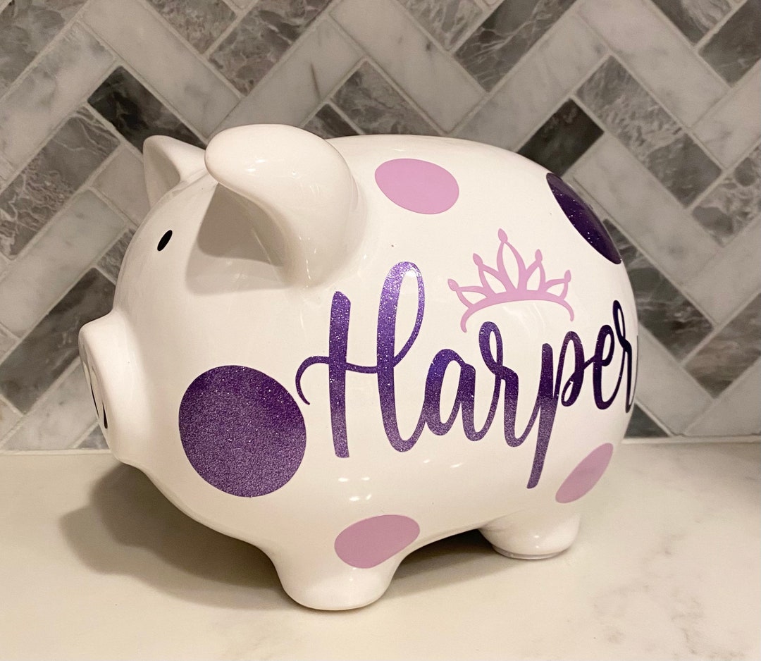 Piggy Bank Personalized Piggy Bank Girl Piggy Bank Boy Etsy