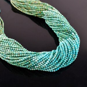 Natural Shaded Turquoise 2mm Faceted Round Beads: Jewelry Making Supply