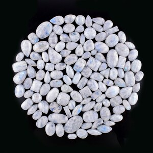 Presentes de Natal Blue Sheen Moonstone Lote de cabochão por atacado, fabricação de joias, pedras preciosas soltas naturais, cristais de cura para embrulho de fio