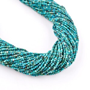Natural Turquoise 2mm Faceted Round Beads: Jewelry Making Supply