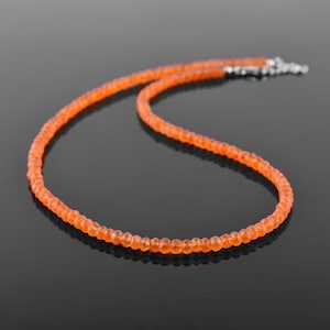 AA Natural Carnelian Crystal Beads Choker Necklace for Women, Birthstone Healing Crystals, Wedding Gifts for Her, Sterling Silver Jewelry