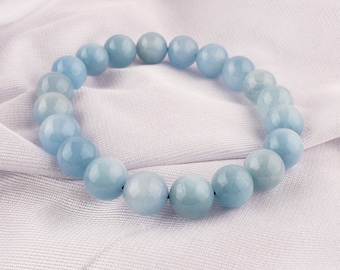 Bracciale In Pietra Di Sole Nera, Elastico, Sfere 10mm - Foto 2