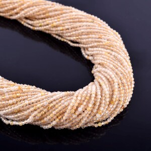 Natural Golden Rutile Crystal 2mm Faceted Round Beads Strand, Loose Gemstone Bead for Jewelry Making Suppy, Wholesale Bulk Healing Crystal