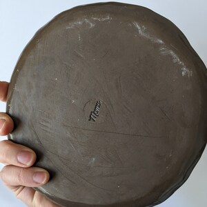 Handmade ceramic plate with hamburger design, unique piece image 7
