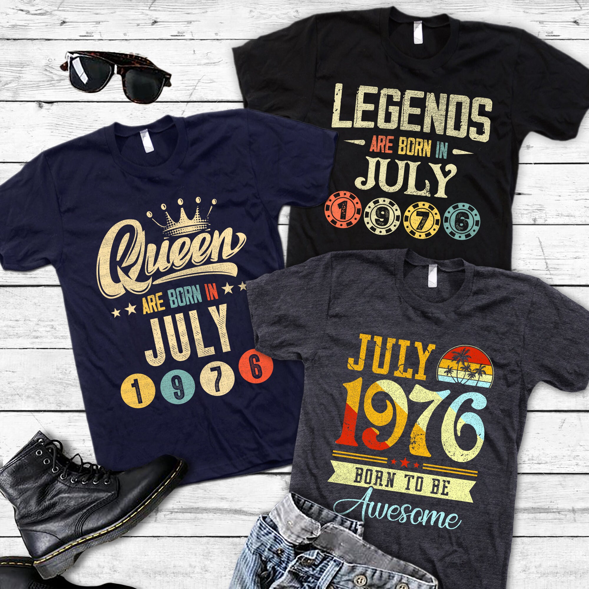 Vintage July Birthday TShirt July Shirt July 1976 TShirt Etsy