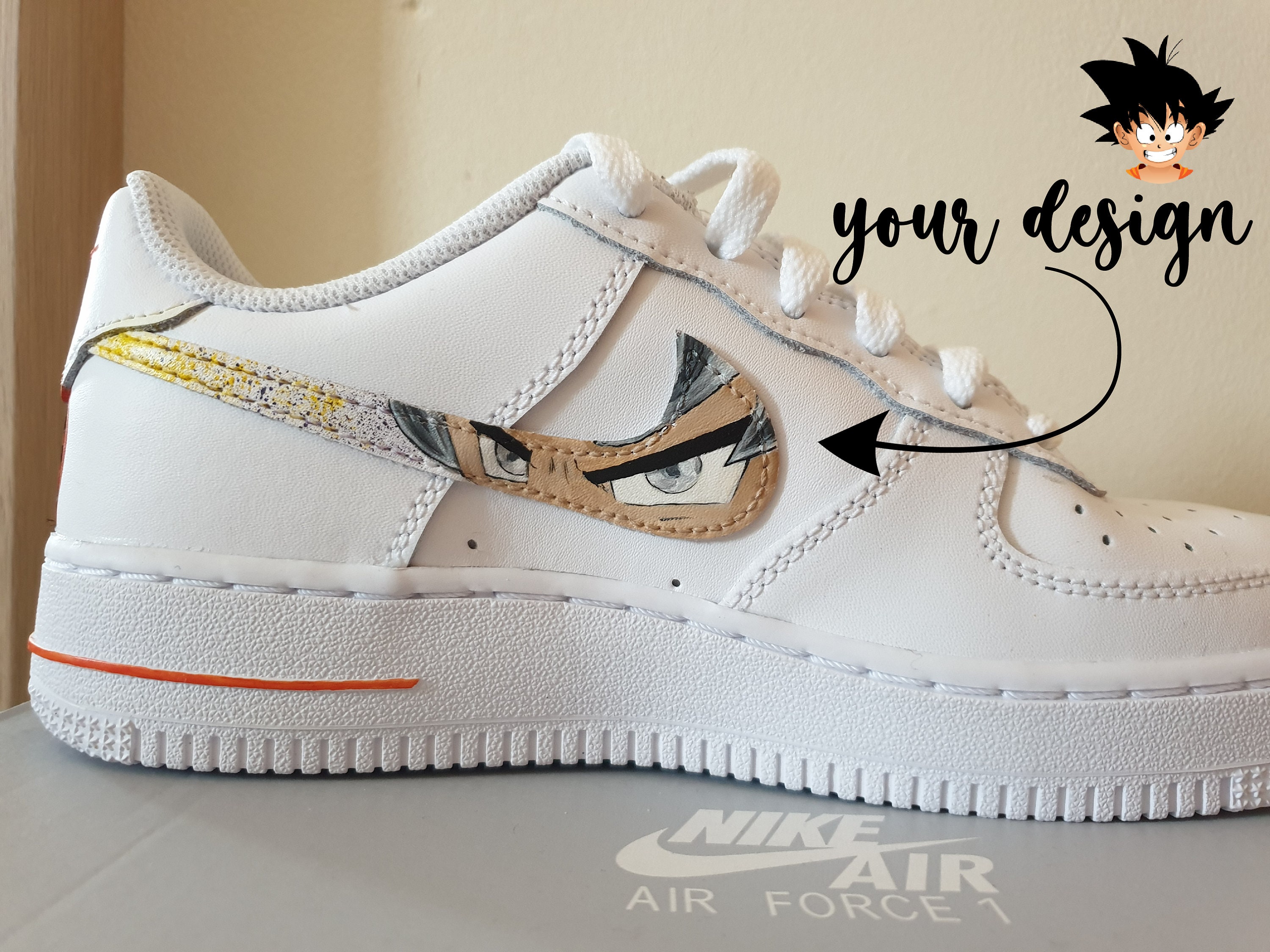 Nike Force 1 Anime Eyes Swoosh Design - Etsy