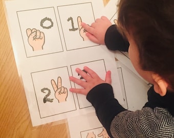 Finger counting - FLASH CARDS, toddler printables, counting 1 to 10, toddler worksheets