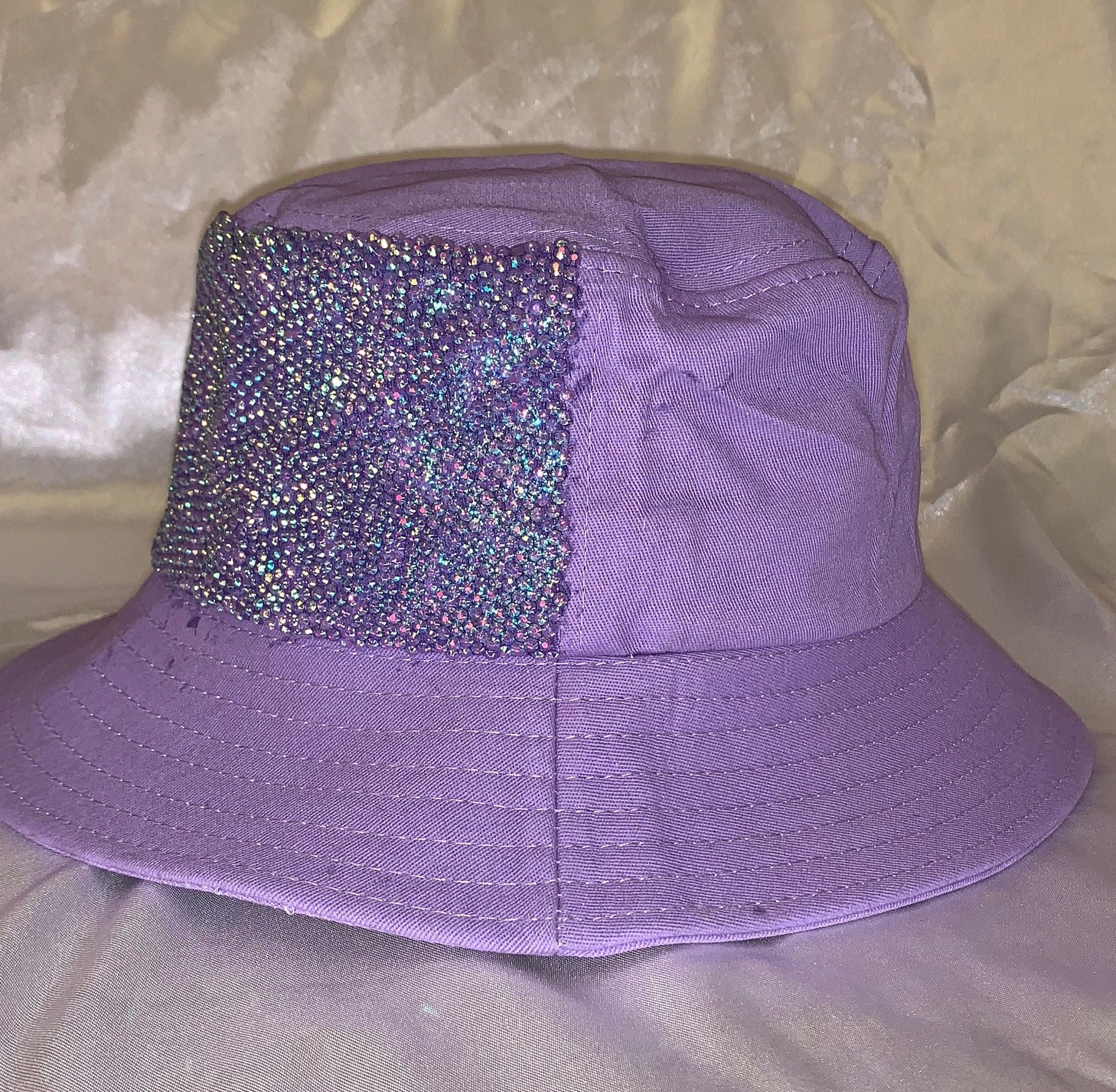 Purple Bedazzled Bucket Hat Etsy