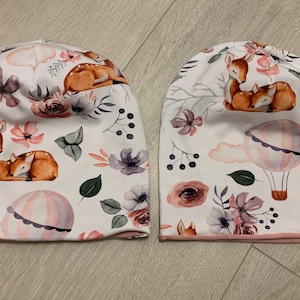 Beanie | Beanie | Children | Girls | Flowers | Deer | pink | white | Personalized