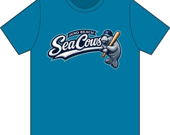 Camiseta de béisbol Juno Beach Sea Cows con estampado de manatí / Camiseta de alto rendimiento