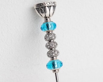 Teal Rhinestone Cigar Poker – Luxury Cigar Accessory Gift for Her