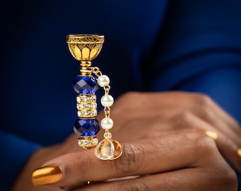 Blue Beaded Cigar Poker With Gold & Clear Stones, luxury Cigar Accessory  For Her, Bridesmaid Gifts, birthday, valentines, Perfect Gift