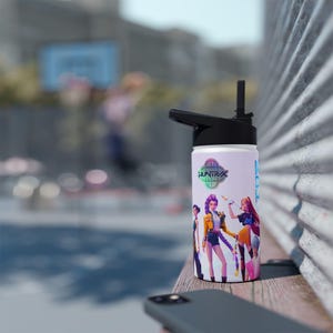 Weg Anime Ästhetik Alu-Wasserflasche – 600 Ml, Weiß, Mit Schraubverschluss