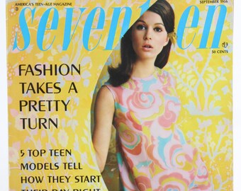 Seventeen Magazine, September 1966, Original 1960's Fashion, Fashion Ephemera