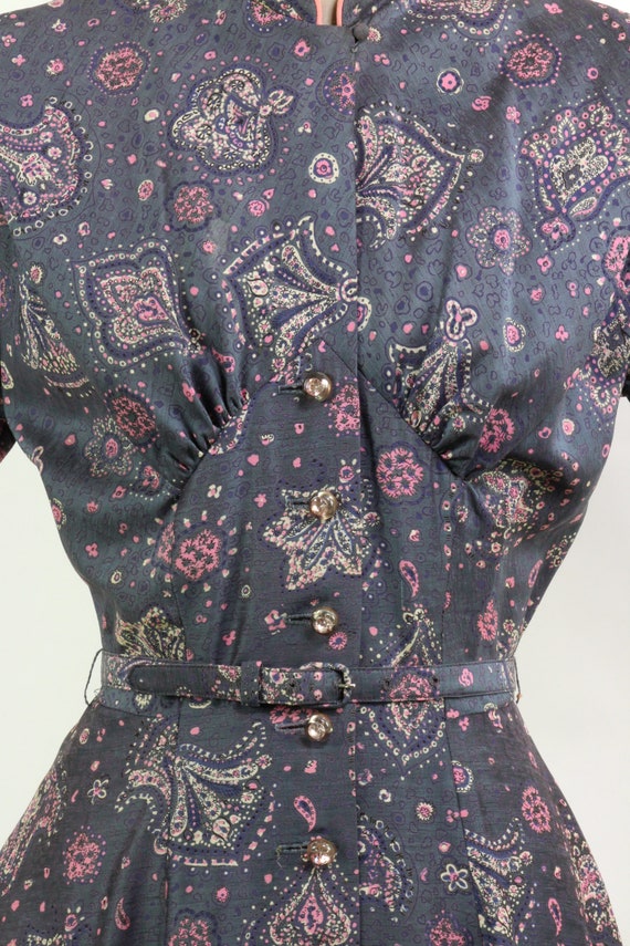 Vintage 1950's Paisley Day Dress, R&K Original Fi… - image 3