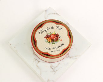 Vintage Elizabeth Post Face Powder Box, Made in USA, Vanity / Dresser Display Box