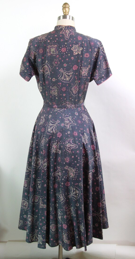 Vintage 1950's Paisley Day Dress, R&K Original Fi… - image 7