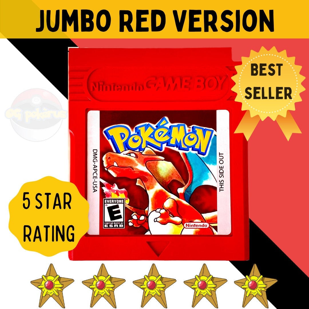 Pokemon Game Boy Color Game Card Ogpokerus Oversized Red Etsy