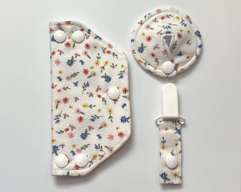 Port cover, tubie pad, tubie clip - spring floral