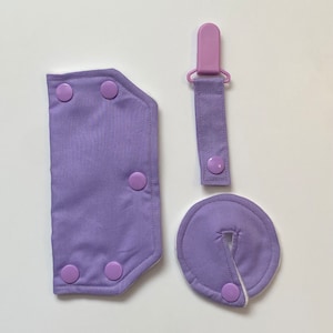 Port cover, tube pad, tube clip - purple
