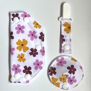 port cover, tube pad, tube clip, tubie tape - purple floral