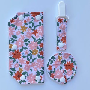 port cover, tube pad, tube clip - pink flowers