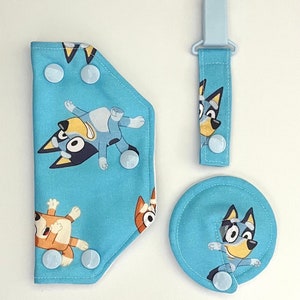 Port cover, tube pad, tube clip - bluey