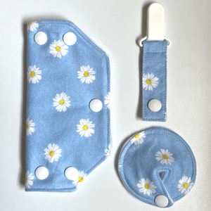 port cover, tube pad, tube clip, tube tape - light blue floral
