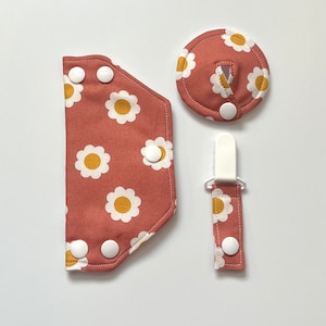 Port cover, tube pad, tube clip - large floral