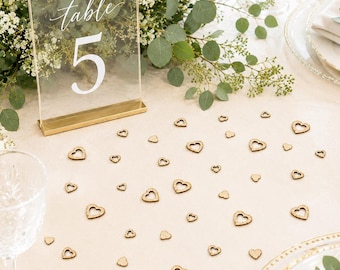Wooden Heart Confetti Wedding Table Decor, Small Wooden Hearts,
