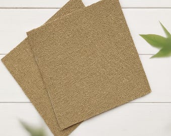 Cuadrados de tela de yute adhesivos, 20,5 cm, fibra natural, suministros para manualidades rústicas, scrapbooking