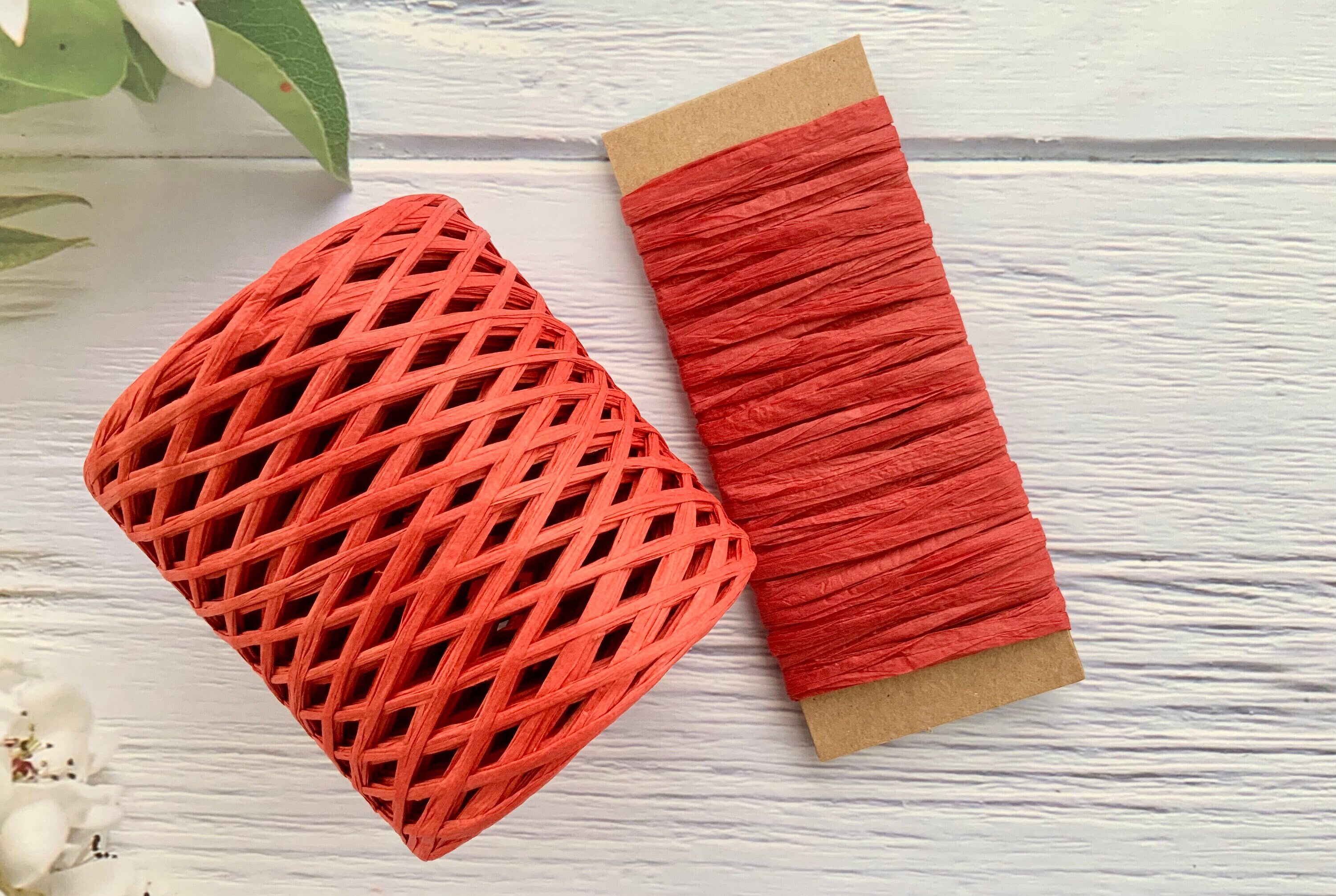 Raffia Ribbon Red Paper Eco Friendly, Ideal for Rustic Decorations and Gift  Wrapping 