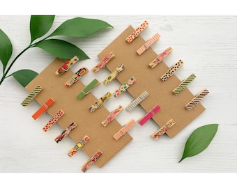 Pinzas de madera rústicas para fotos, mini pinzas para fotos, tarjetas y manualidades.