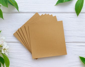 Square Brown Kraft Envelopes, flecked, eco friendly - 15.5cm x 15.5cm