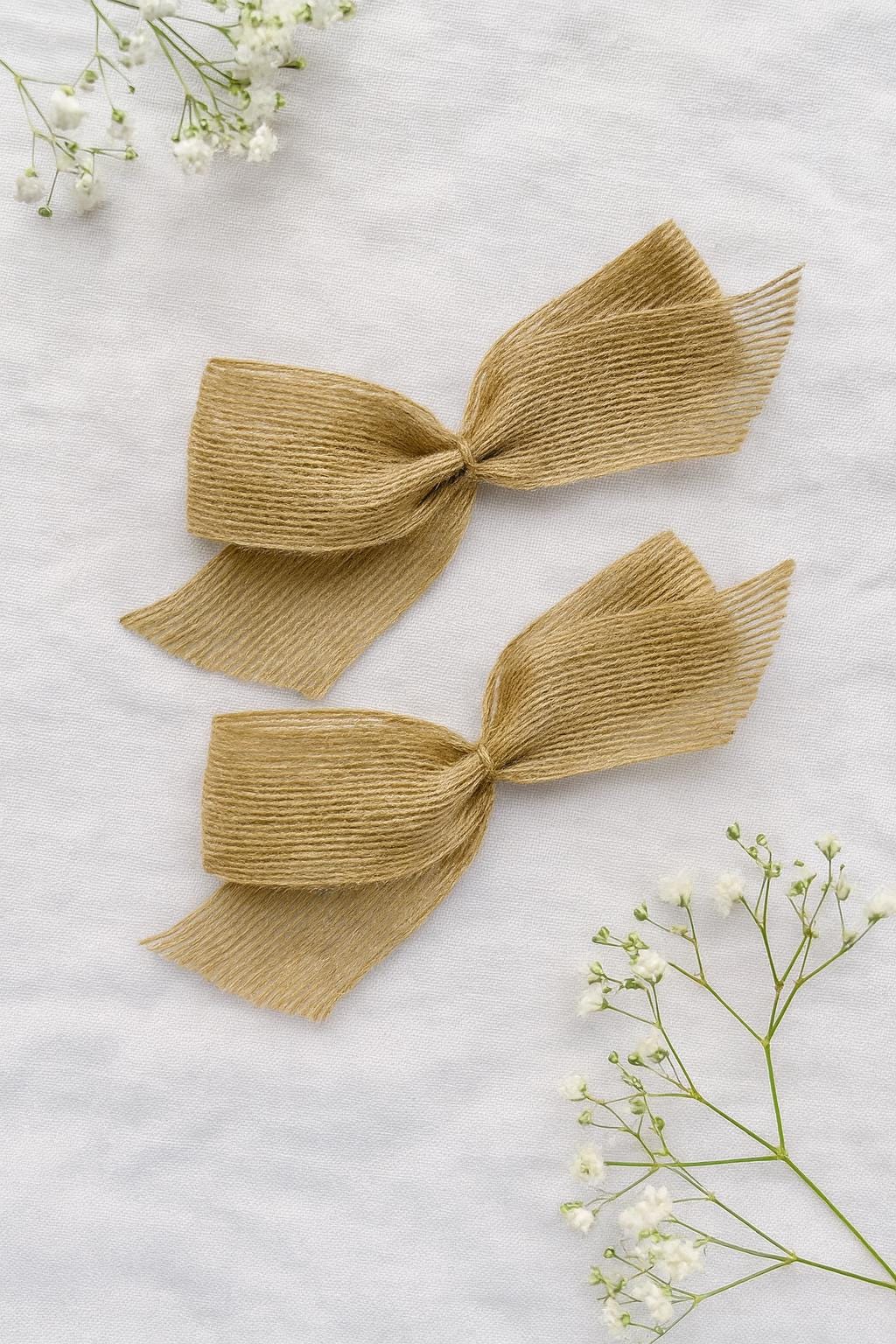 Hessian Jute Bows – Premade Burlap Bow Ties For Crafts – Choose Lace Or Plain – UK Seller