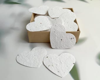 Corazones de papel con semillas a granel, corazones de papel con semillas ecológicos, corazones de papel plantables, papel con semillas en forma de corazón, recuerdos de boda plantables
