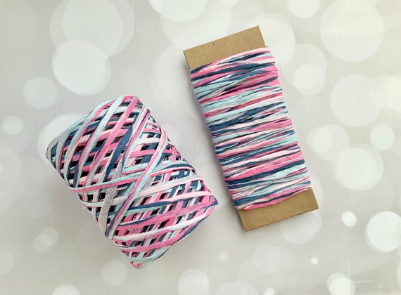 Paper Raffia Ribbon Multi Colour Pink Blue Mix Eco Friendly Ideal for Gift  Wrapping and Crafts 