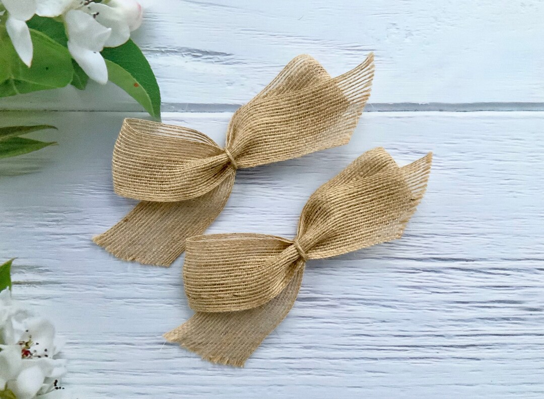 Jute Ribbon Hessian Bows Etsy