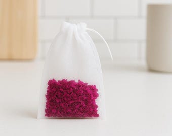 Bolsitas infusoras de té reutilizables con cordón