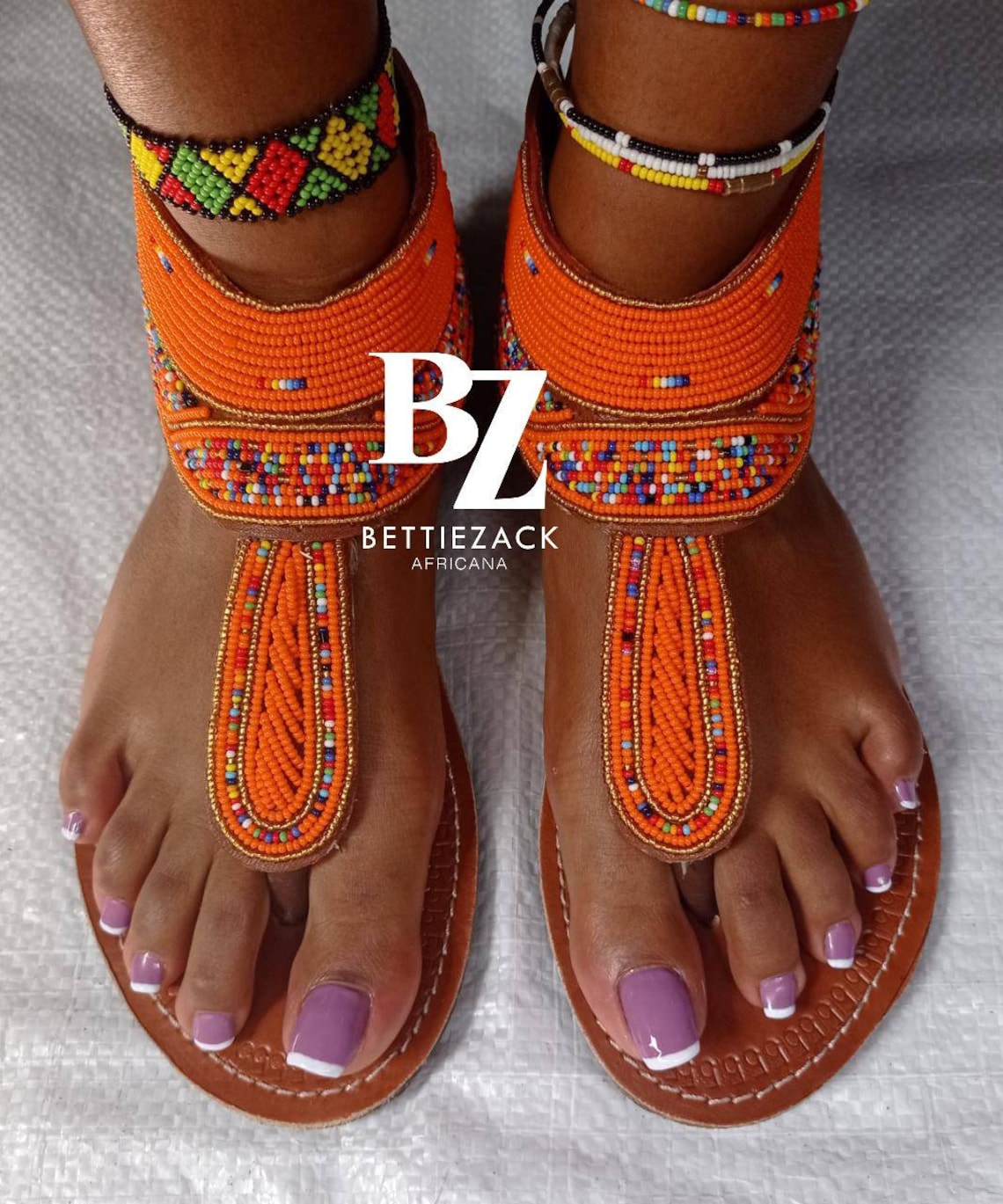 MultiColor Handmade Maasai Leather Sandals Beaded Sandals Etsy