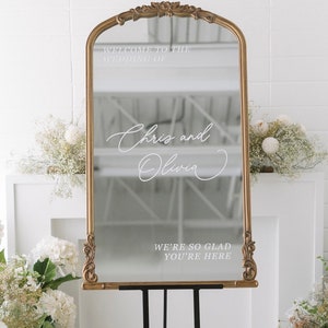 WEDDING MIRROR DECAL, Welcome Sign Mirror Decal, Welcome Wedding Sign, Welcome Sign Acrylic Decal, Welcome to our Wedding Decal