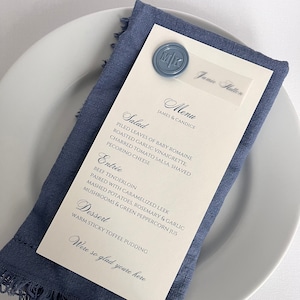 MODÈLE DE MENU DE MARIAGE, menus de marque-place, paramètres de table de mariage, carte de placement de nom personnalisable pour la table, téléchargement numérique de menu élégant