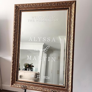 WEDDING MIRROR DECAL, Welcome Sign Mirror Decal, Welcome Wedding Sign, Welcome Sign Acrylic Decal, Welcome to our Wedding Decal