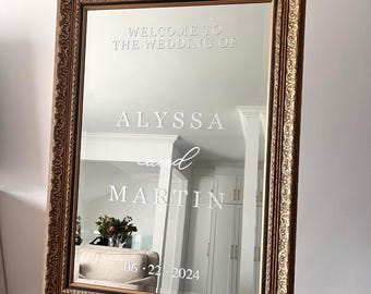 Wedding Mirror Decal: Elegant DIY Welcome Sign