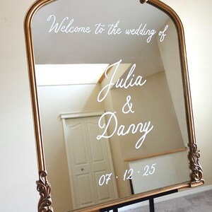 WEDDING MIRROR DECAL, Welcome Sign Mirror Decal, Welcome Wedding Sign, Welcome Sign Acrylic Decal, Welcome to our Wedding Decal