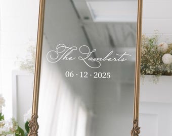 Custom Last Name Wedding Decal: Mirror, Acrylic, or Backdrop